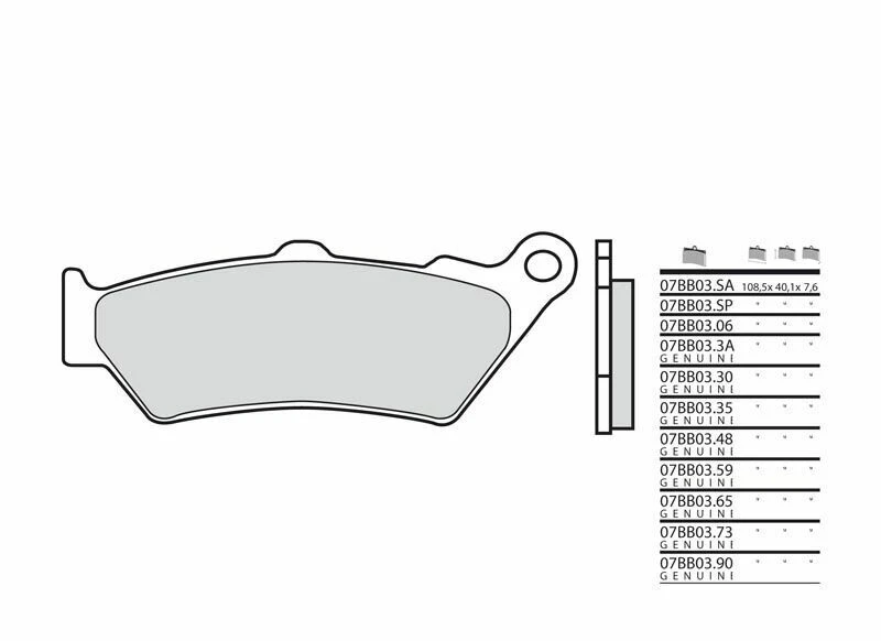 Image of Brembo S.p.A. Genuine Sintered Metal Brake pads - 07BB0390