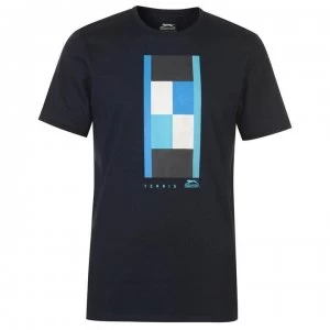 Image of Slazenger Tennis Graphic T Shirt Mens - Navy