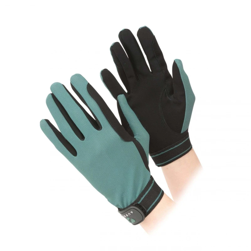 Image of Aubrion Aubrion Mesh Riding Gloves in Green Size: Medium Green M Unisex 5059699968028