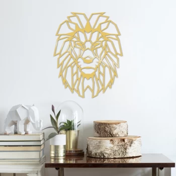 Image of L?on Metal Decor - Gold Gold Decorative Metal Wall Accessory