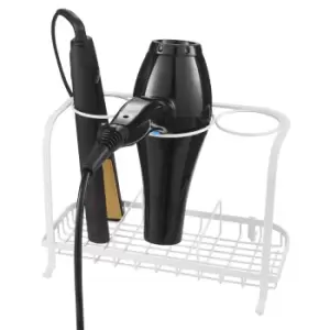 Image of Ricomex Freestanding Hair Dryer & Straighteners Holder Storage Stand Cable Tidy - Cream