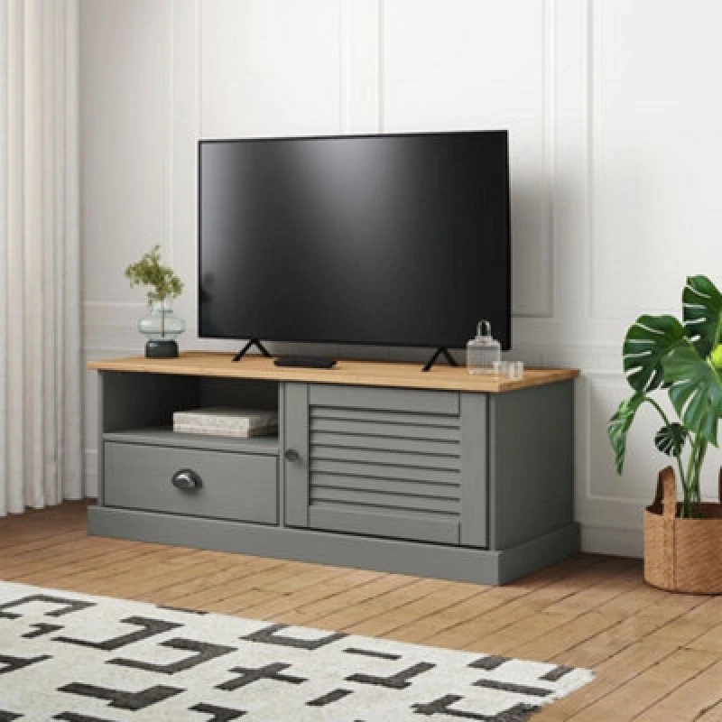 Image of VIDAXL TV Cabinet vigo Grey 106x40x40cm Solid Wood Pine Vidaxl 8720845845919
