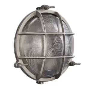 Image of Polperro Outdoor Bulkheads Wall Lamp Nickel, E27, IP64