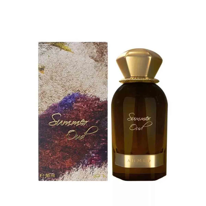Image of Ahmed Al Maghribi. Ahmed Al Maghribi Summer Oud Perfume - 60ml Long-Lasting Arabian Fragrance, Orange DYZI0052