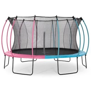 Image of Plum 14ft Colours Springsafe Trampoline and Enclosure - Flamingo Pink or Tropic Turquoise