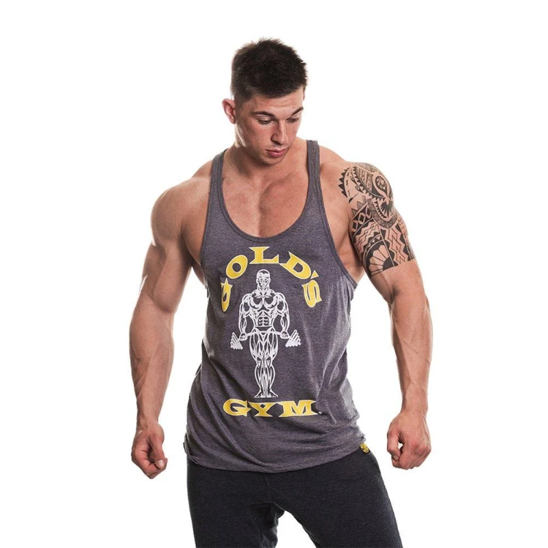 Image of Golds Gym Joe Vest Mens - Grey Grey S