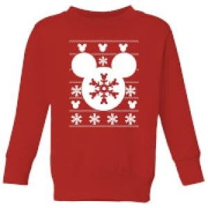 Image of Disney Snowflake Silhouette Kids Christmas Sweatshirt - Red - 3-4 Years