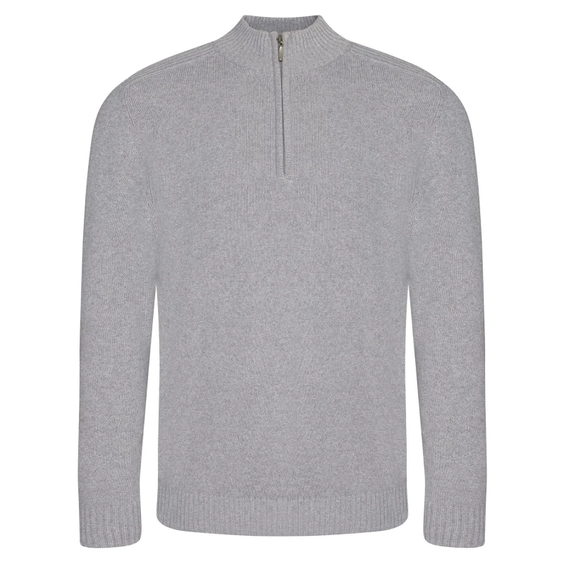 Image of Ecologie Ecologie Men Wakhan Knitted Quarter Zip Sweatshirt in Grey Size: X-Small Grey XS Male 5063470039791