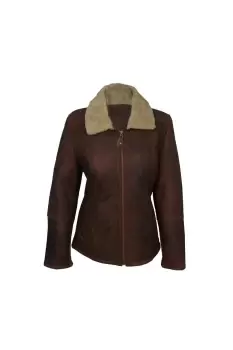 Image of Hillary Aviator Sheepskin Coat