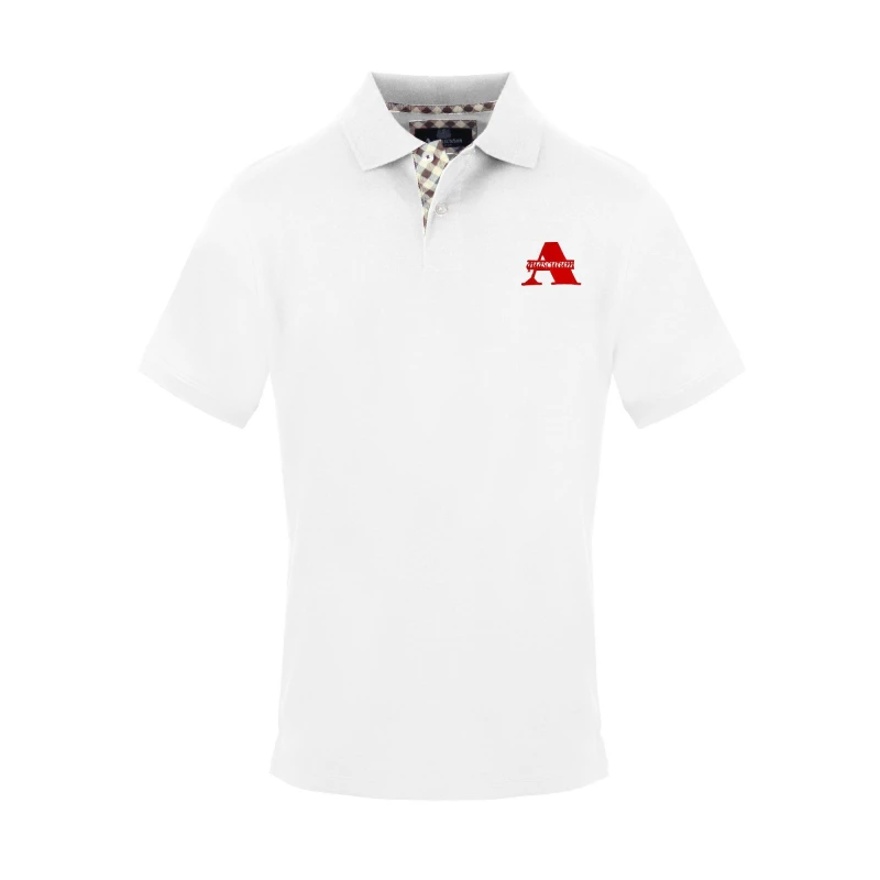 Image of Aquascutum Mens Polo Short Sleeve Polo Shirt Short Sleeve Polos Small White 54287601350