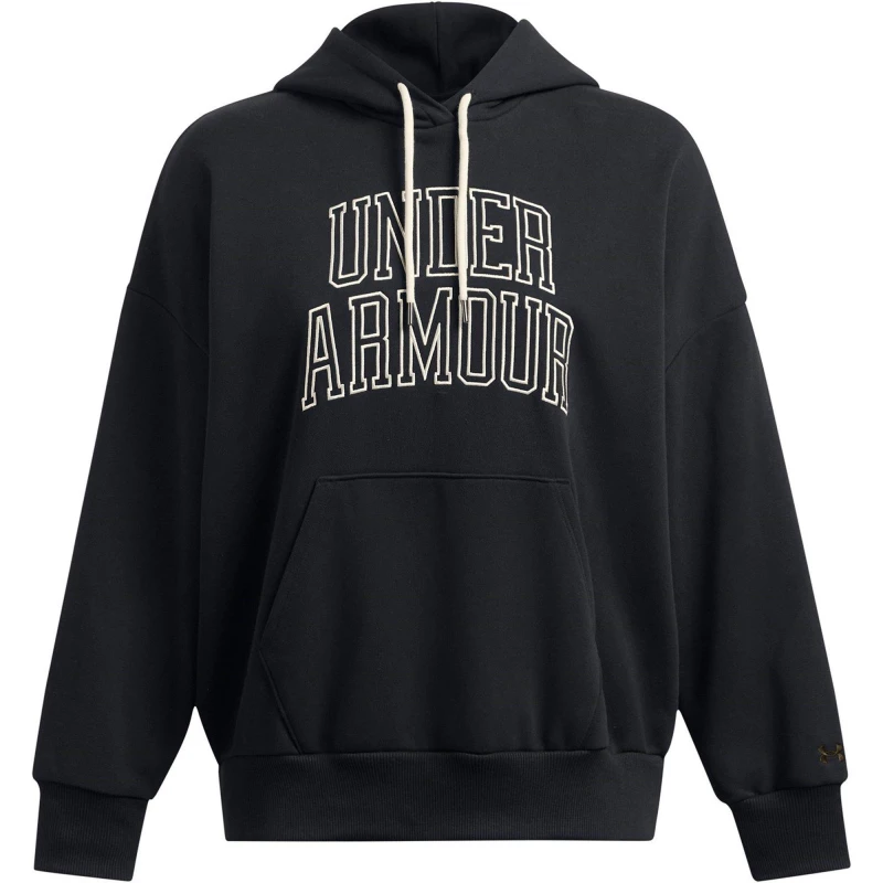 Image of Under Armour Womens Icon Heavyweight Oversized Hoodie Black female 8 (XS)