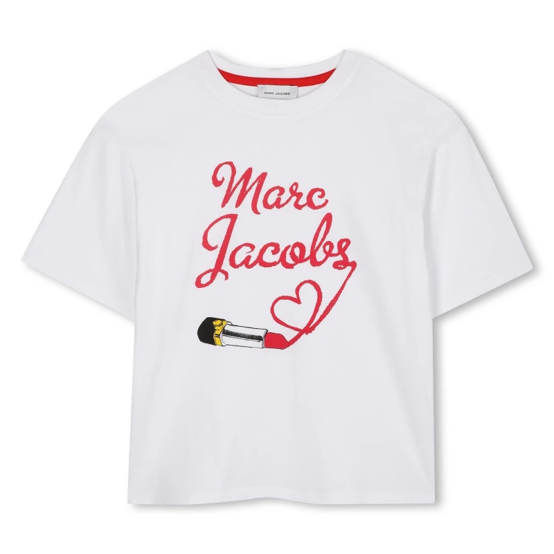 Image of Marc Jacobs Kids Lipstick Short Sleeve T-Shirt White female 6Y