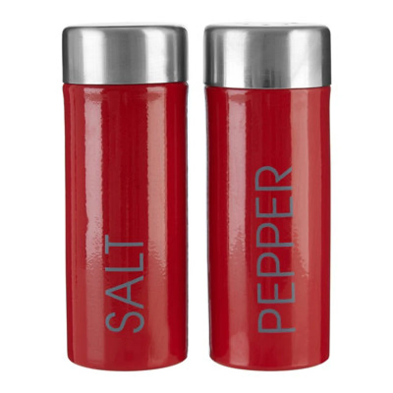 Image of Interiors by Premier Liberty Enamel Salt and Pepper Set Red