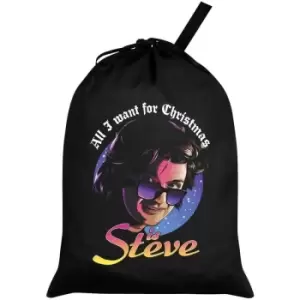 Image of Grindstore All I Want For Christmas Is Steve Santa Sack (One Size) (Black) - Black