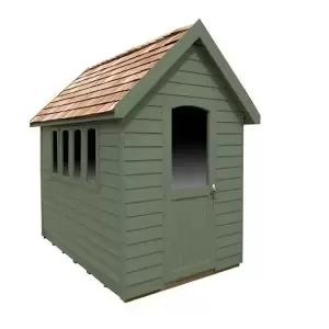 Image of Forest Retreat 8X5 Apex Pressure Treated Overlap Green Shed With Floor - Assembly Service Included