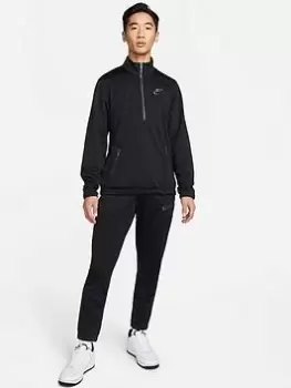 Image of Nike NSW Polyknit Quarter Zip Tracksuit - Black/Grey, Size S, Men