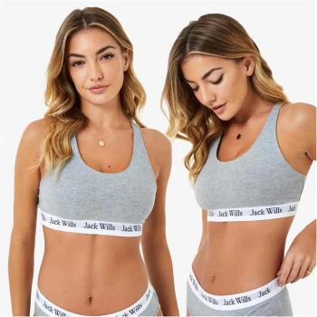 Image of Jack Wills Dibsdall Multipack Bralette 2 Pack - Grey Marl