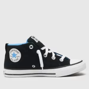 Image of Converse Black And Blue All Star Hi Street Easy Boys Junior Trainers