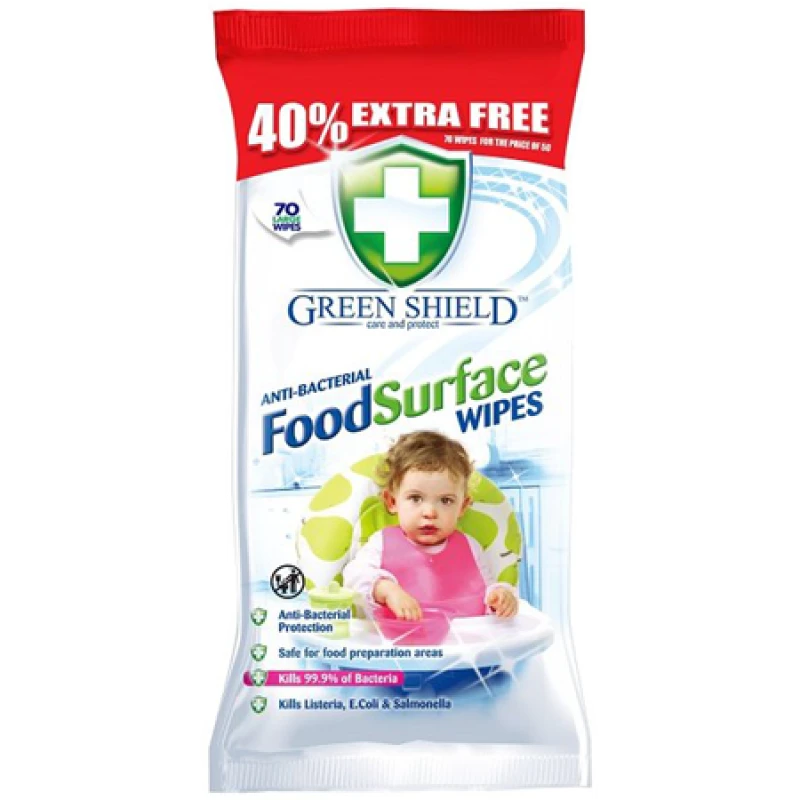 Image of Green Shield Anti-Bac Food Surface Wipes - 70 pcs Food-454765