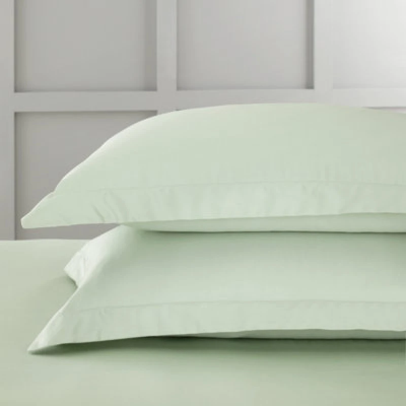 Image of Bianca 400 Thread Count Cotton Sateen Oxford Pillowcase Pair Green