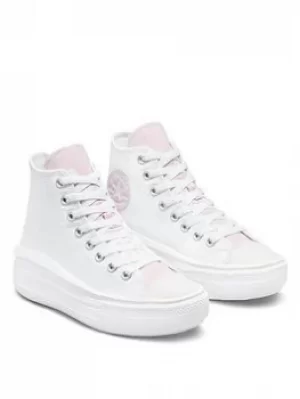 Image of Converse Chuck Taylor All Star Move Floral Fusion Platform Hi, White, Size 7, Women