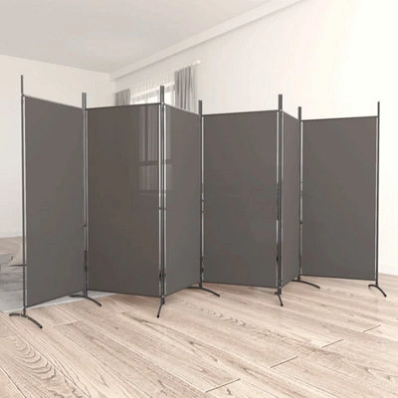 Image of Vidaxl 6-panel Room Divider Anthracite 520X180 Cm Fabric 350272