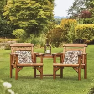Image of Thornton Wooden Rustic Alcove Companion Love Seat Garden Chair 2 Seater - Woodshaw