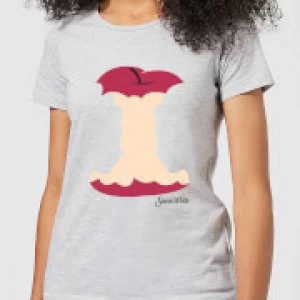 Image of Disney Princess Colour Silhouette Snow White Apple Womens T-Shirt - Grey - XXL