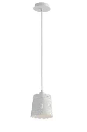 Image of CLUNY Dome Pendant Ceiling Light White 14x14cm