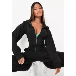 Image of Missguided Corset Hooded Sweater - Black