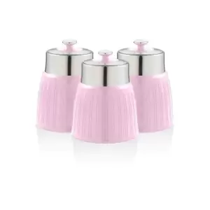 Image of Swan Set of 3 Canisters - Pink