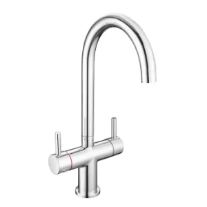 Image of Essence Otto Chrome Twin Lever Kitchen Mixer Tap