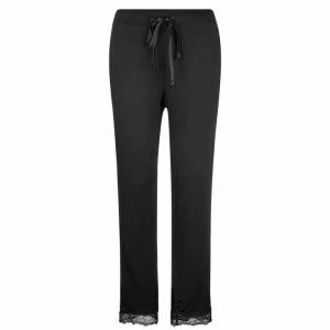 Image of Biba Lace Trim Pyjama Trousers - Black