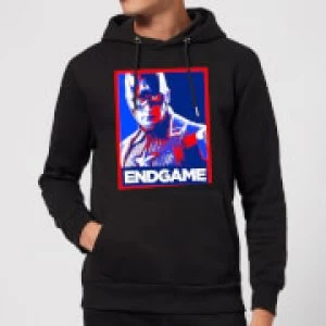 Image of Avengers Endgame Captain America Poster Hoodie - Black