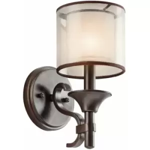 Image of Loops - Wall Light light umber metallic frosted Shade Mission Bronze LED E14 60W