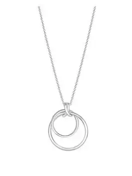 Image of Simply Silver Sterling Silver 925 Polished Round Double Pendant Necklace