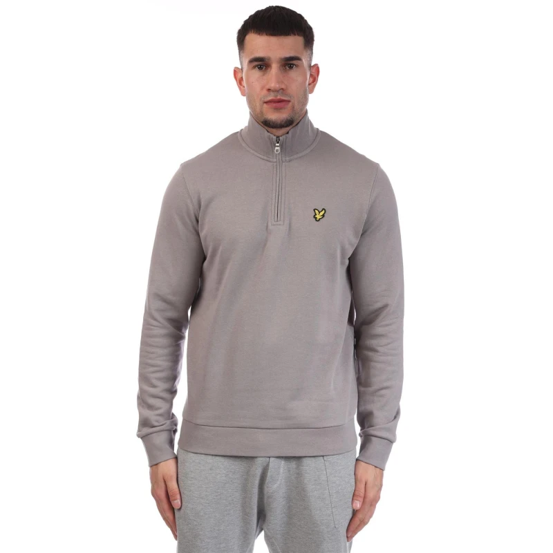 Image of Lyle and Scott Loopback Quarter Zip Sweatshirt Grey male XS