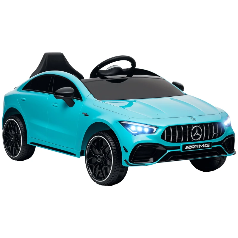 Image of AIYAPLAY Mercedes-AMG CLA 45 Licensed 12V Ride on Car w/ Music - Yellow - Blue TJ Hughes 5061025033041