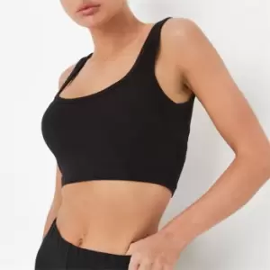 Image of Missguided Basic Scoop Neck Jersey Bralet - Black