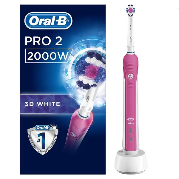 Image of Oral B Pro 2 2000 3D White Pink Electric Toothbrush