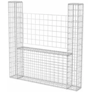 Image of Vidaxl - Gabion Basket U-Shape Galvanised Steel 160x20x150cm Silver