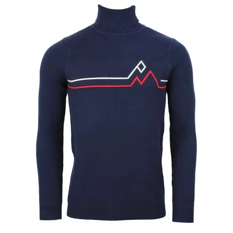 Image of Peak Mountain Turtleneck sweater Peak Mountain Ciotat Bleu Male 2XL CIOTAT/FO-MARINE