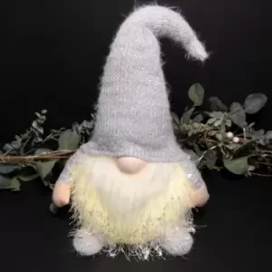 Image of 47cm Battery Operated LED Plush Grey & White Sitting Gonk Christmas Decoration
