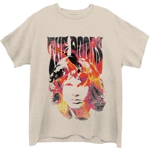 Image of The Doors - Jim Face Fire Unisex Medium T-Shirt - Neutral