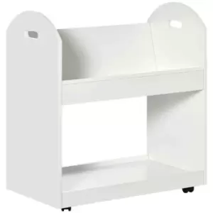 Image of HOMCOM 2-tier Storage Shelves Kitchen Cart Shelf Unit With Wheels - White