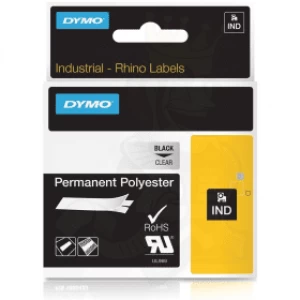 Image of Dymo 622289 Black on Clear Label Tape 12mm x 5.5m