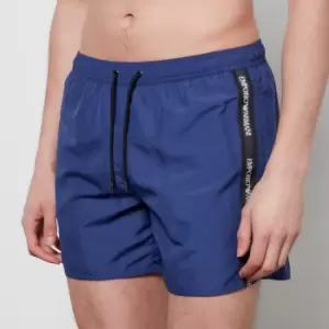 Image of Emporio Armani Mens Logo Tape Swim Shorts - Patriot Blue - IT 52/XL