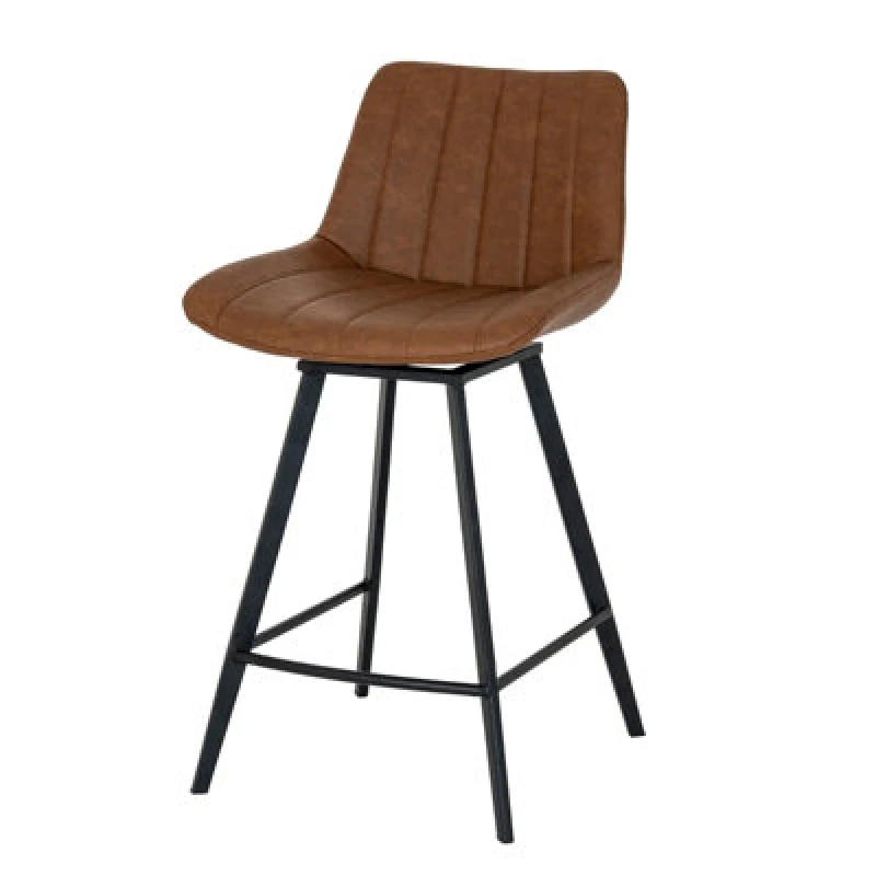 Image of Hill Interiors Malmo Tan Swivel Bar Stool Stylish Comfortable Seating
