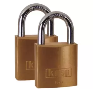 Image of Kasp K12030D2 Brass Padlock - 30 mm - Twin-Pack - Keyed Alike