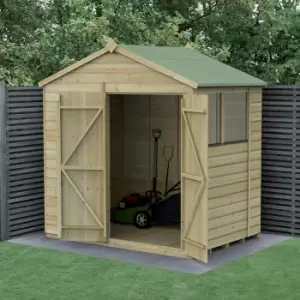 Image of 7' x 5' Forest Beckwood 25yr Guarantee Shiplap Pressure Treated Double Door Apex Wooden Shed (2.28m x 1.53m)